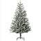 HOMCOM 5ft Artificial Snow-Flocked Tree Holiday Home Indoor Christmas Decoration with Metal Feet, Green