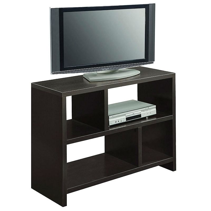 Modern 2-Shelf Bookcase Console Table in Espresso Wood Finish - Free Shipping 