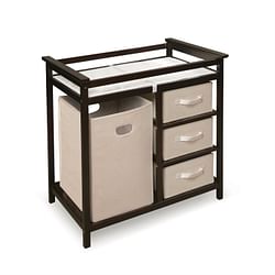 Baby Changing Table with 3 Baskets and Hamper in Espresso - Free Shipping 