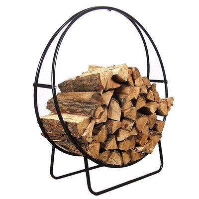 Modern Black Metal Indoor Outdoor Firewood Holder Log Rack - Free Shipping 
