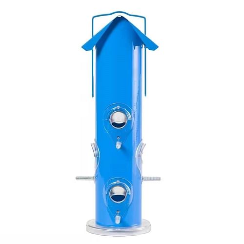 Outdoor Patio Garden 6-Perch Metal Tube Bird Feeder in Blue - Free Shipping 