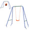 Outsunny Heavy Duty Kid Swing Set with Safety Harness, Suitable for Babies 6 Months+, Indoor/Outdoor Use, Vibrant Orange