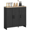 Modern Sideboard Buffet Cabinet, Modern Kitchen Storage Cabinet with 3 Doors Adjustable Shelves, for Dining Room, Black