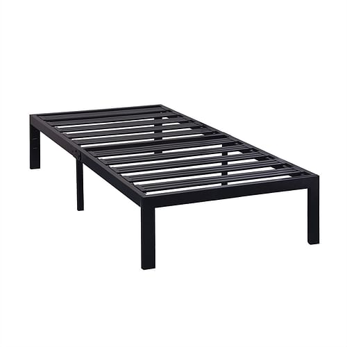 Twin size Heavy Duty Metal Platform Bed Frame with Wide Steel Slats - Free Shipping