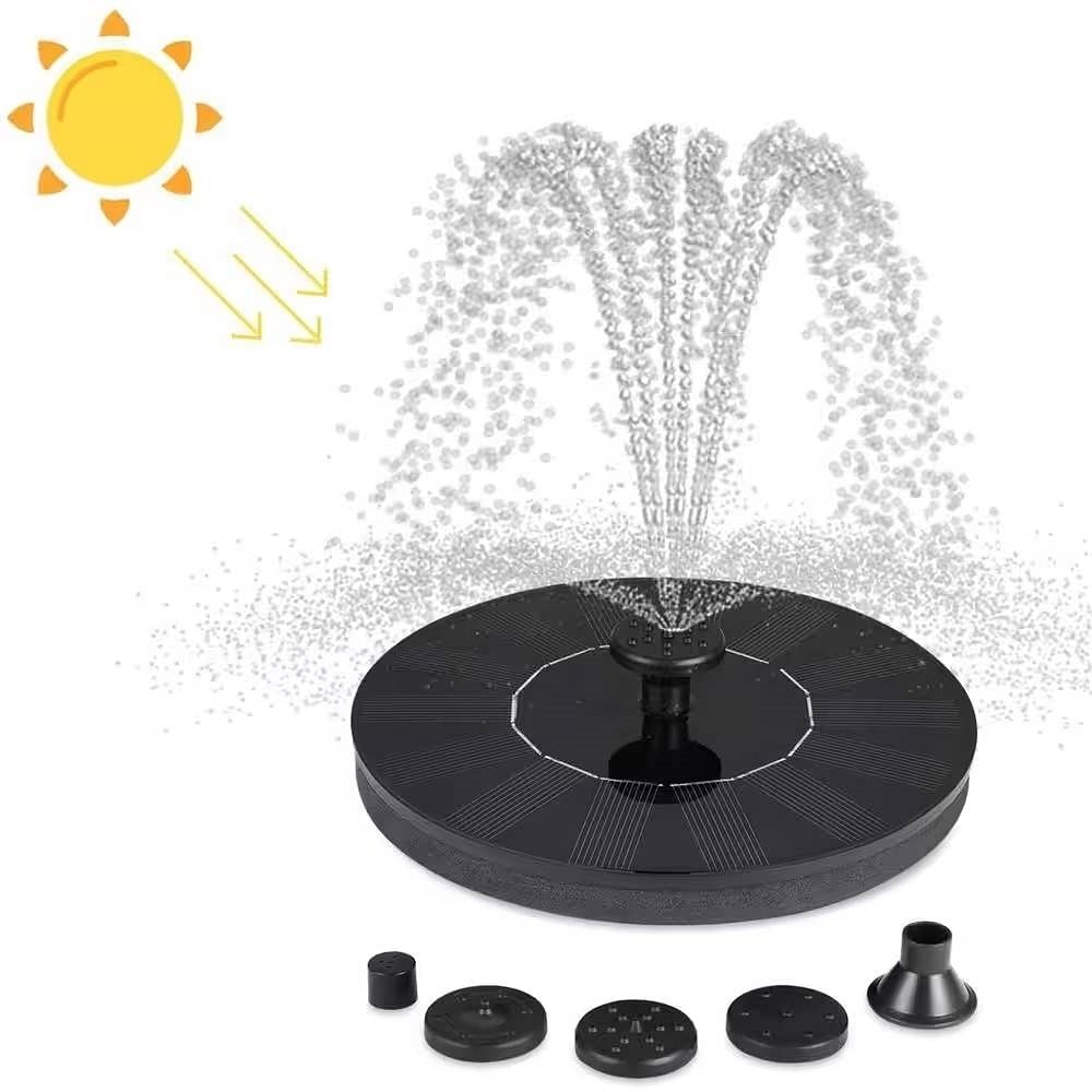 Solar Powered Birdbath to Water Fountain Kit with 4 Nozzle Heads - Free Shipping