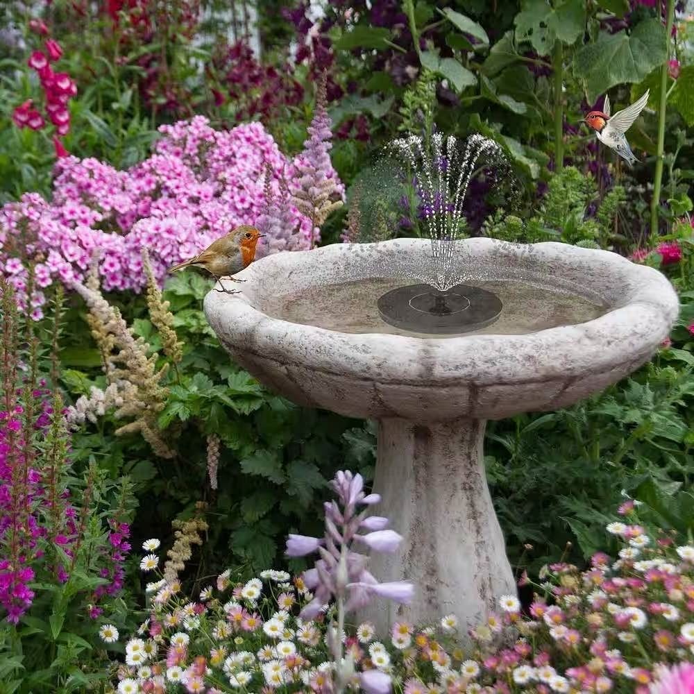 Solar Powered Birdbath to Water Fountain Kit with 4 Nozzle Heads - Free Shipping