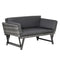 Outsunny Convertible Rattan Sofa Bed Chaise Lounge Wicker Loveseat Armchair Double Seat with Cushion All Weather Patio Furniture Grey