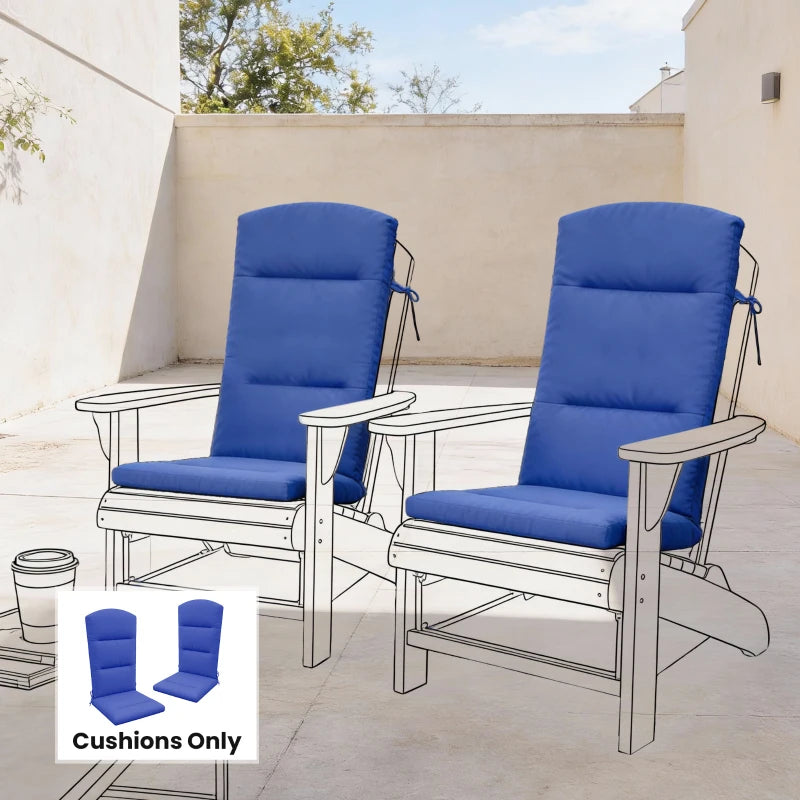 Patio Chair Cushion for Adirondack Chairs Replacement Cushion with Back and Ties, Navy Blue