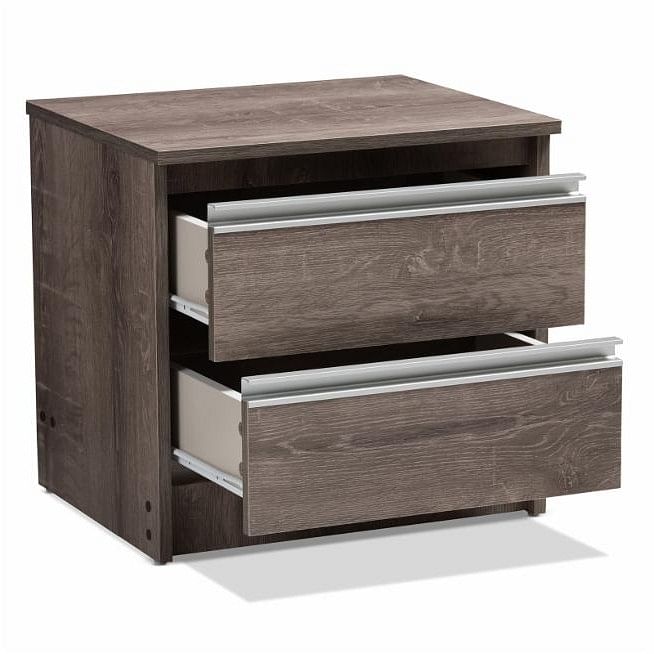 Rustic FarmHome 2 Drawer Nightstand Natural Oak - Free Shipping