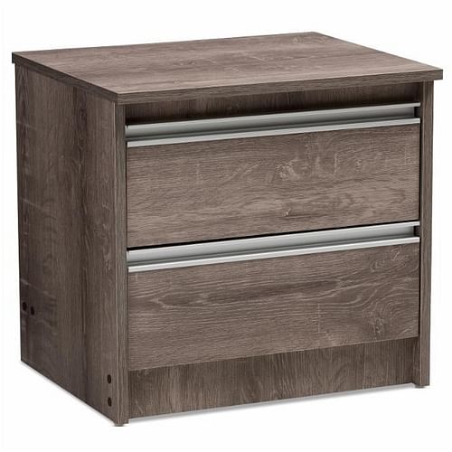 Rustic FarmHome 2 Drawer Nightstand Natural Oak - Free Shipping 