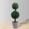 Bristol Faux Potted Boxwood Topiary Plant 26'' | Lifelike Indoor & Outdoor Artificial Greenery