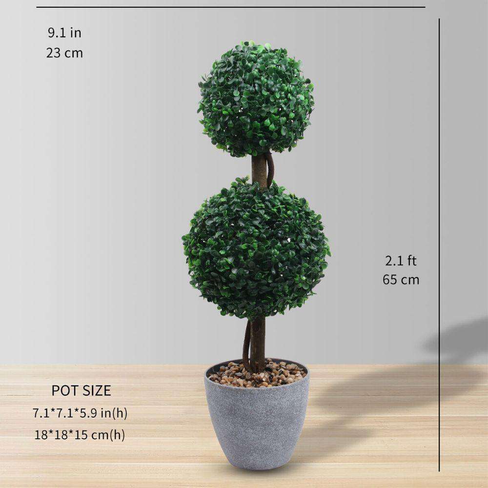 Bristol Faux Potted Boxwood Topiary Plant 26'' 