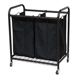 Bronze Laundry Hamper Cart with 2 Black Sorter Bags - Free Shipping