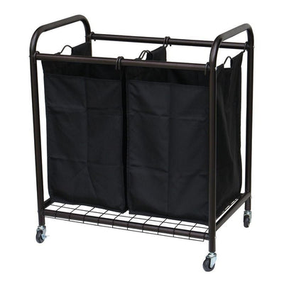 Bronze Laundry Hamper Cart with 2 Black Sorter Bags - Free Shipping 