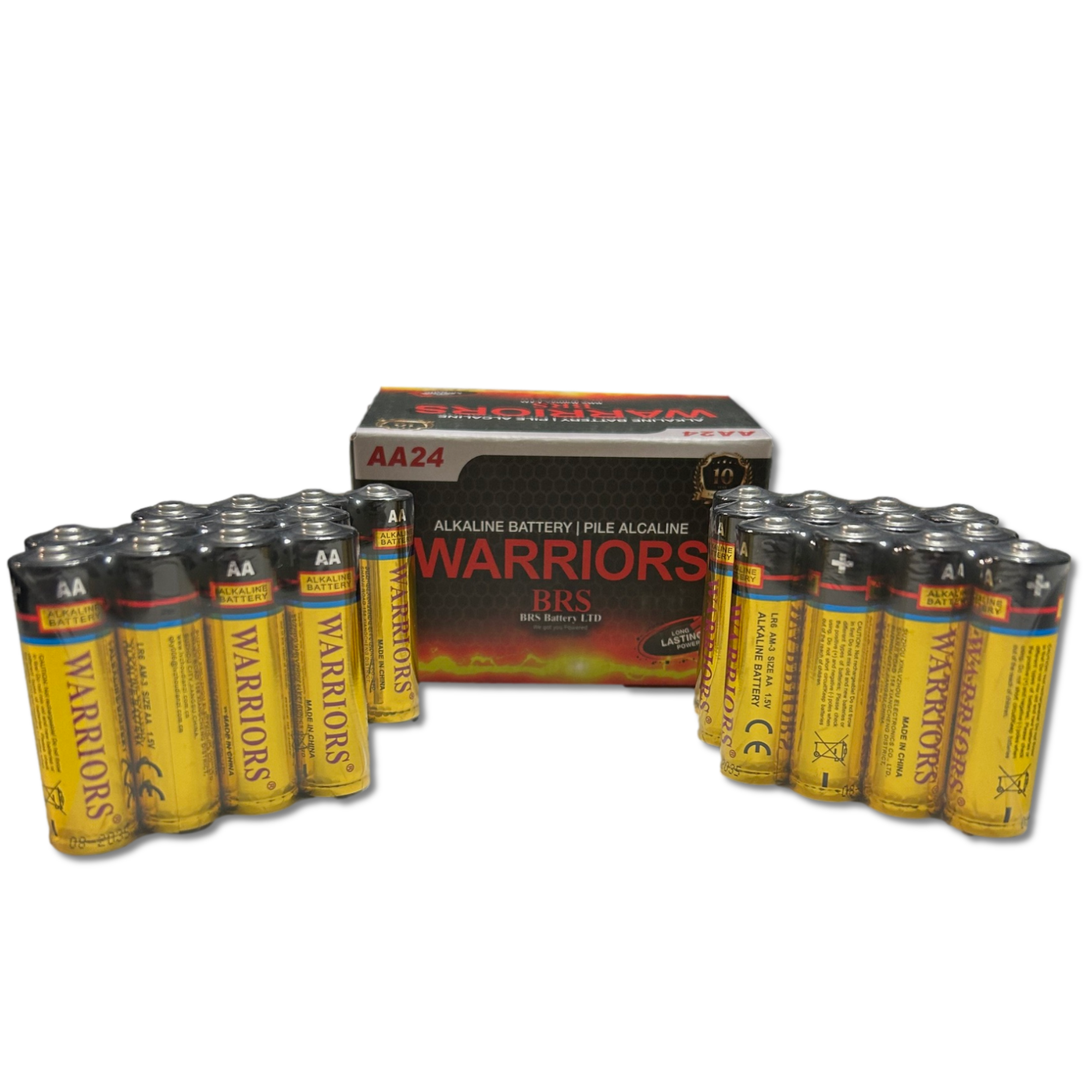 BRS AA Alkaline Batteries — 24‑Pack (BRSLR6AA)