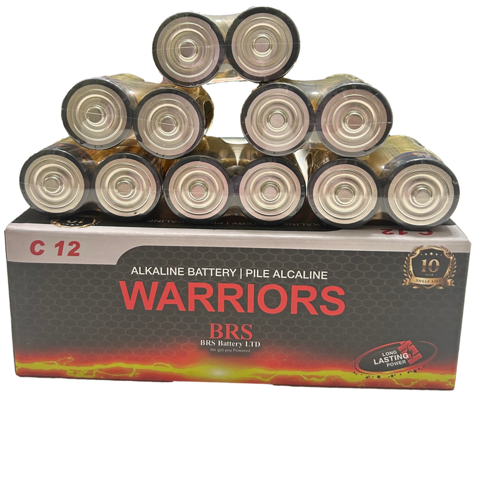 BRS C Alkaline Batteries — 12‑Pack (BRSLR14C)