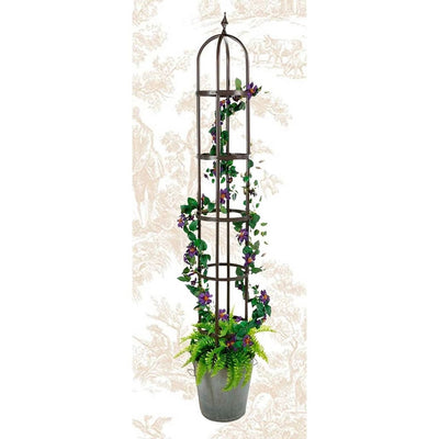 60-inch Bronze Finish Steel Outdoor Garden Trellis Obelisk - Free Shipping 