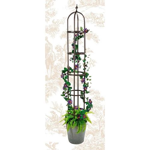 60-inch Bronze Finish Steel Outdoor Garden Trellis Obelisk - Free Shipping