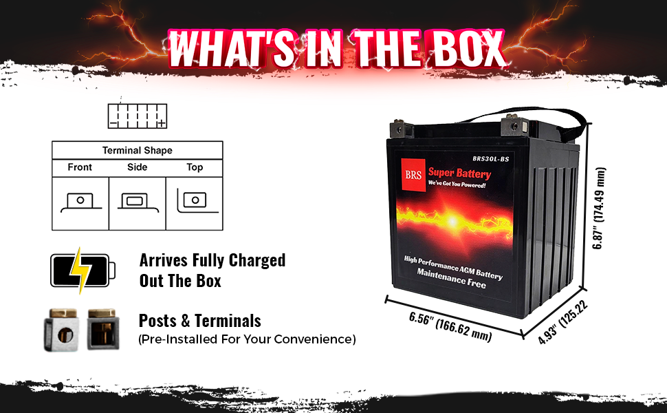 BRS30L-BS 12v 30AH 320CCA 30 Day Warranty