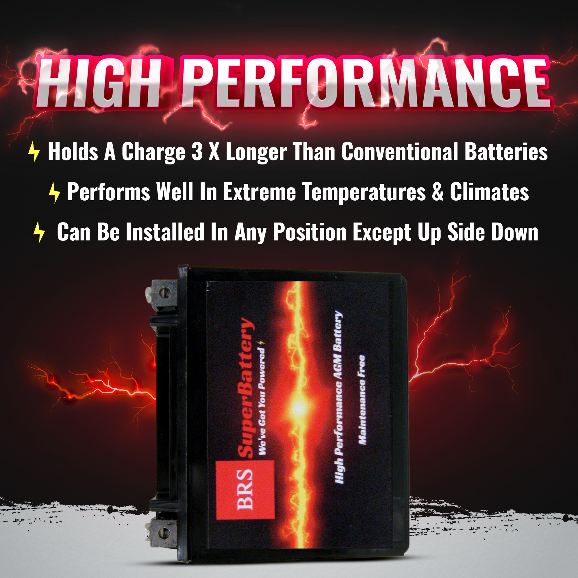 High Performance BRS20HL-BS 2 Year Warranty & Smart Charger / Maintainer Combo Bundle Kit 12v Sealed AGM PowerSports Battery