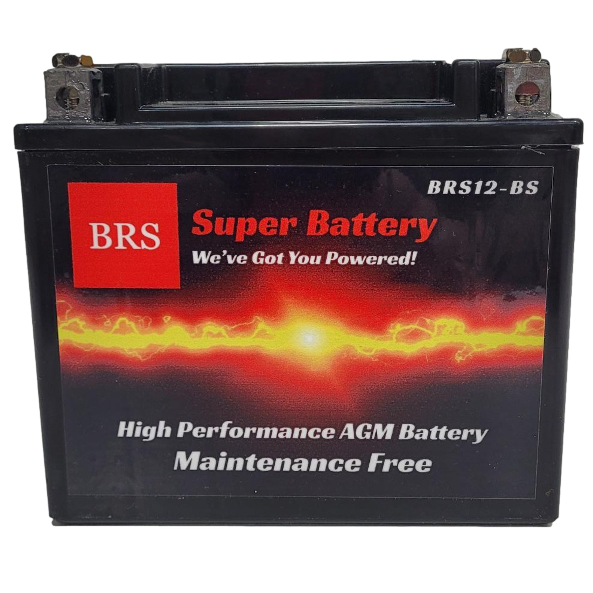 Super Charged BRS12-BS 12v Sealed AGM PowerSport 2 Year Warranty