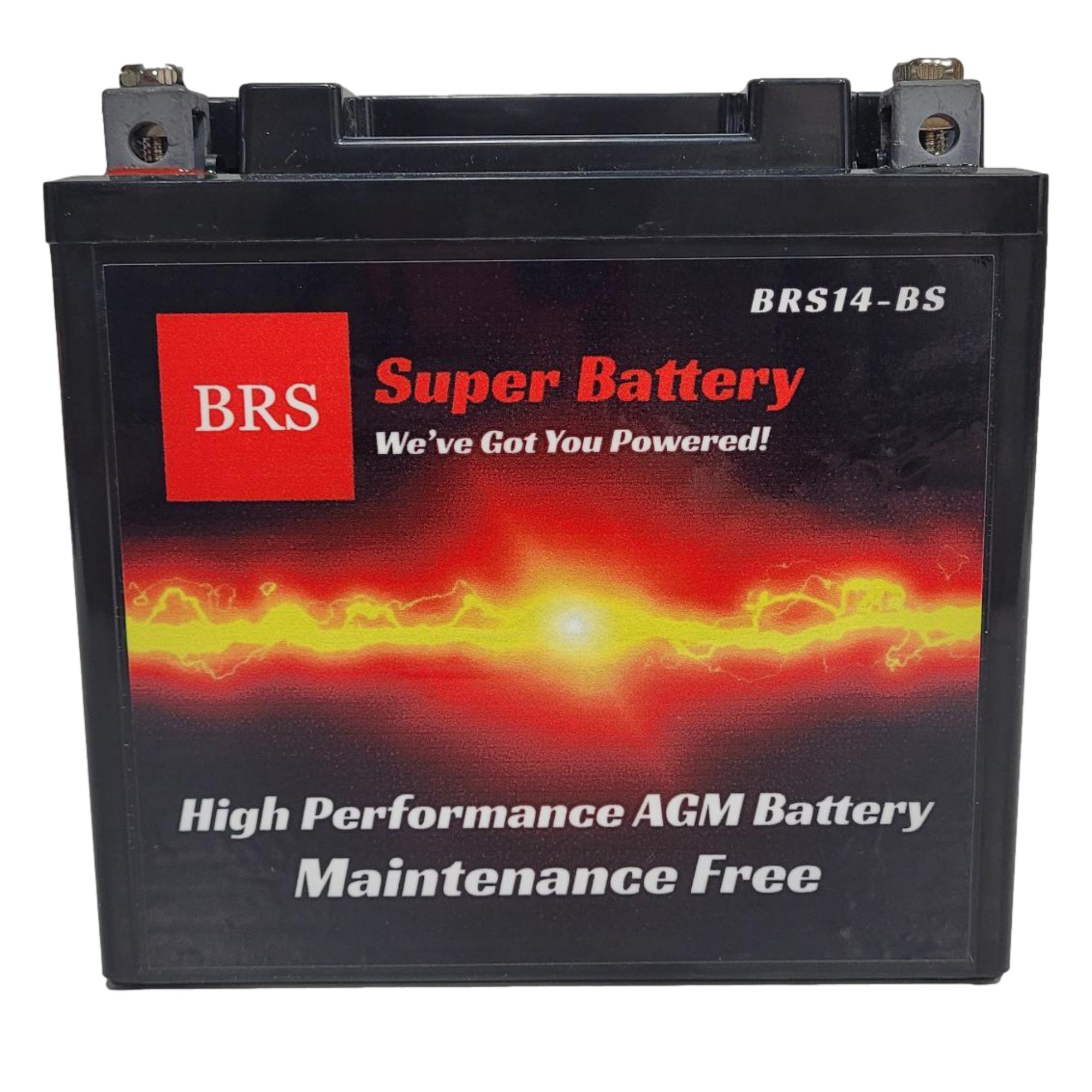 High Performance BRS14-BS 12v Sealed AGM PowerSport 2 Year Warranty
