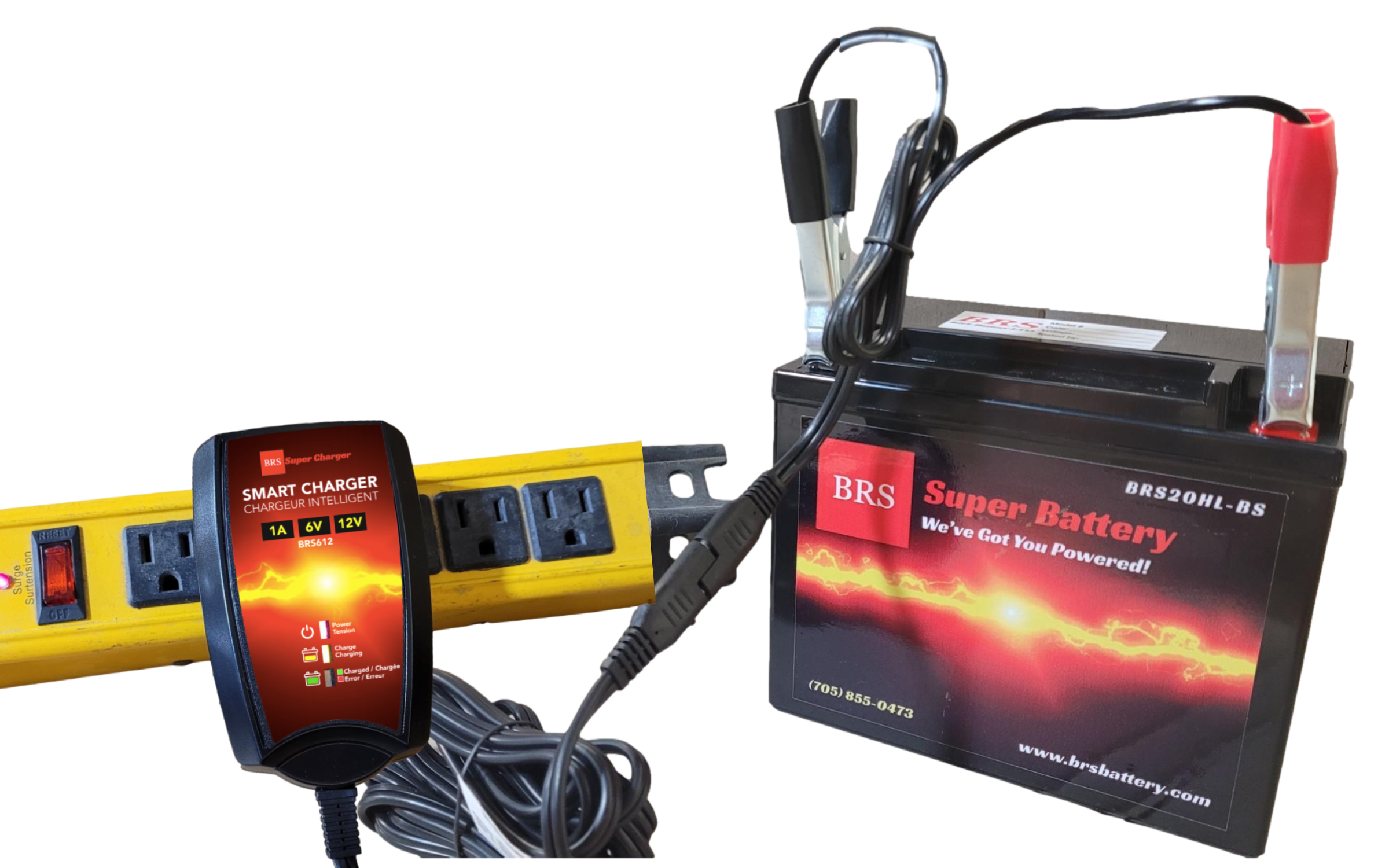 High Performance BRS4L-BS 2 Year Warranty & Smart Charger / Maintainer Combo Bundle Kit 12v Sealed AGM PowerSports Battery