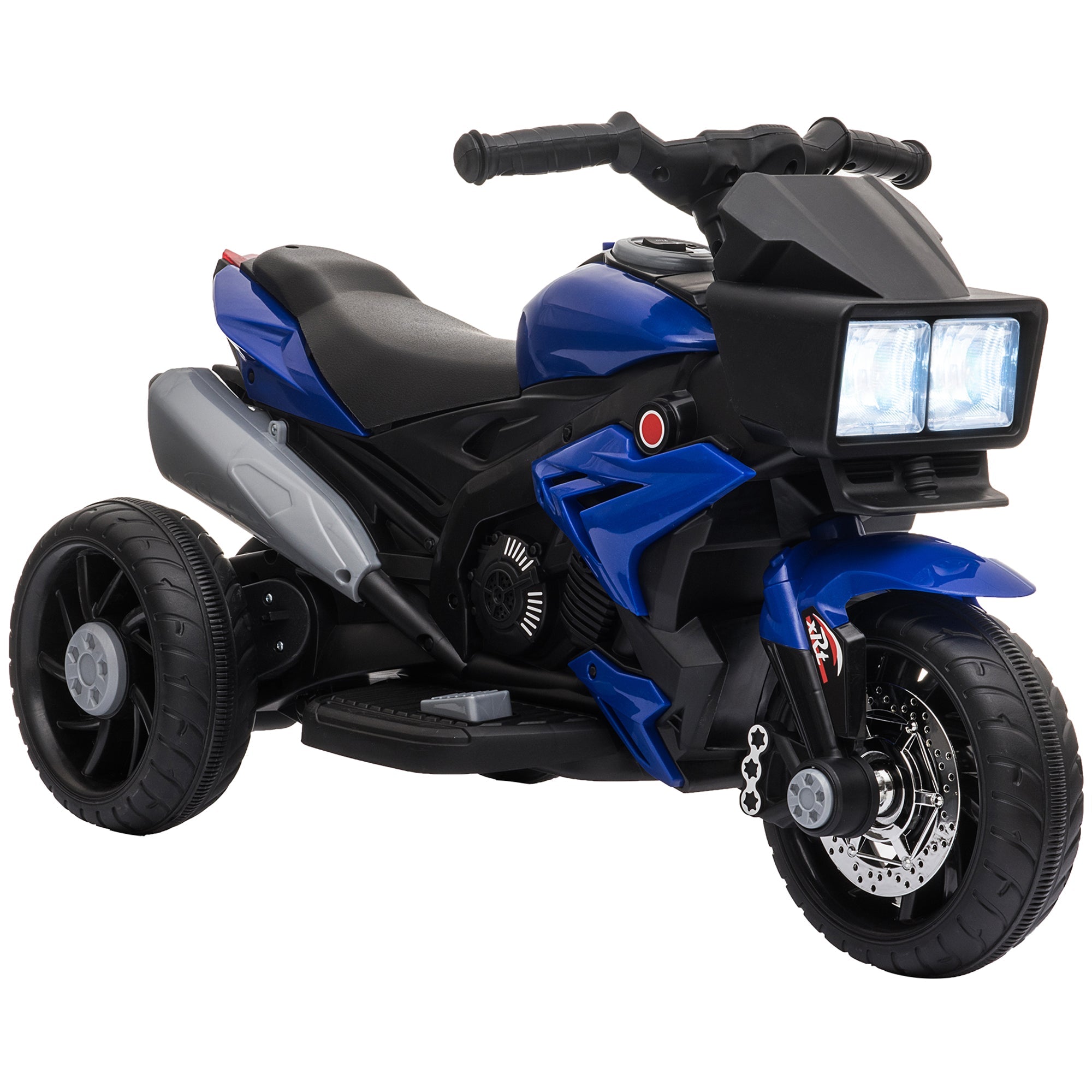 Aosom Kids Electric Motorcycle Ride-On Toy 6V Battery Powered with Music Horn Headlights Blue 