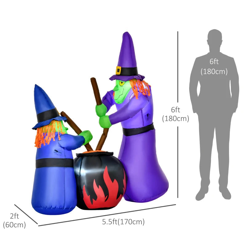 HOMCOM Inflatable Haunted Tree – LED Lighted Halloween Decoration with Owl, Ghost, and Pumpkins 