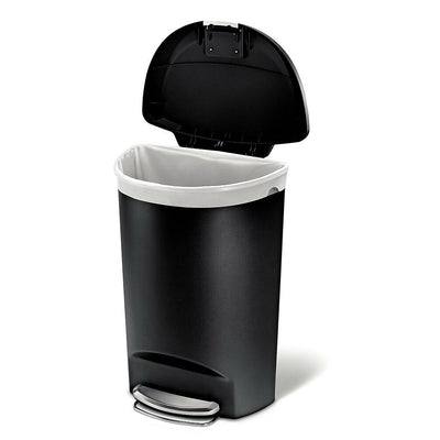 Black 13-Gallon Kitchen Trash Can with Foot Pedal Step Lid - Free Shipping 