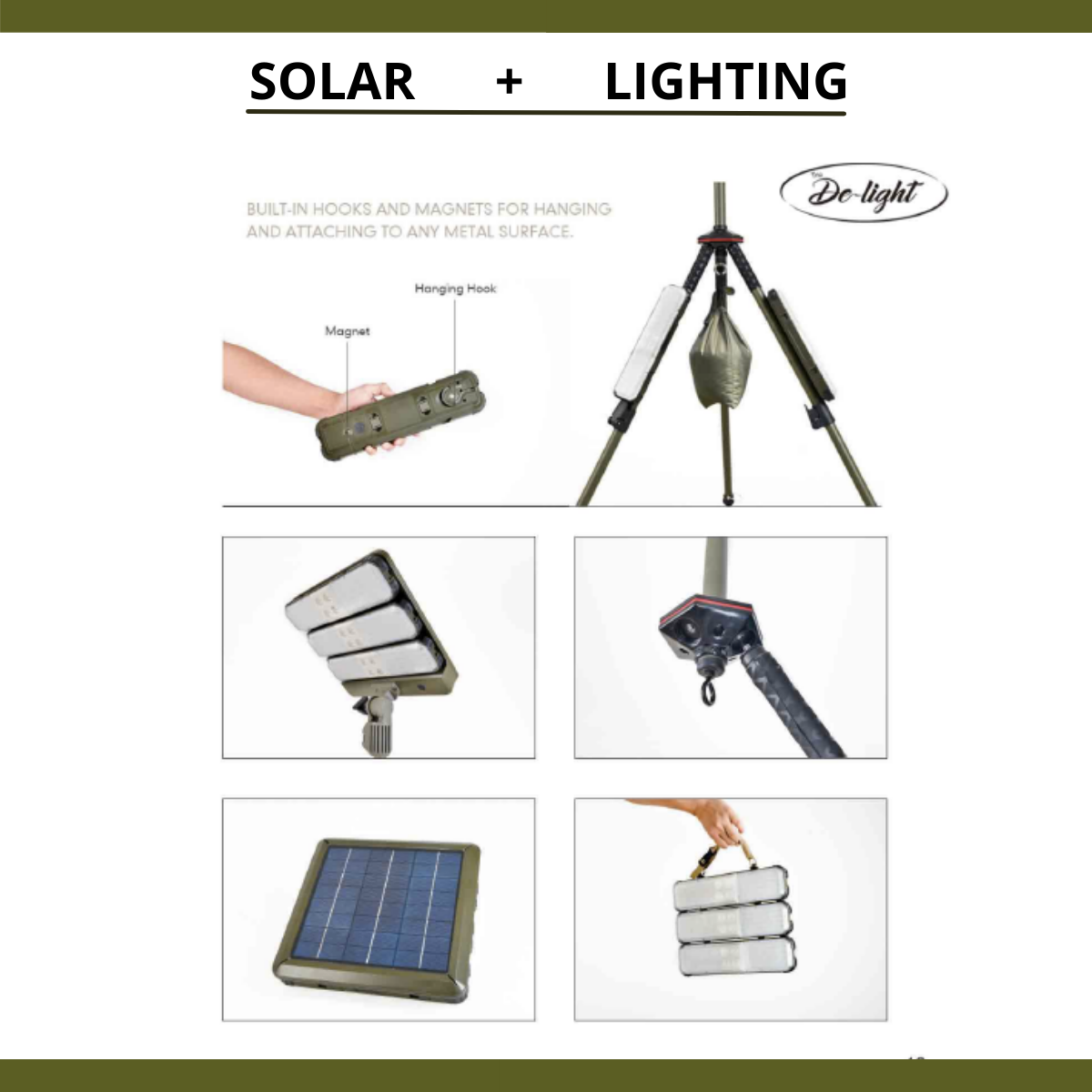 TRU De-LIGHT WORK&PLAY AT NIGHT Multi-Configuration, Solar, LED High Lumen, Flood-Light (3450 Lumen Total) 
