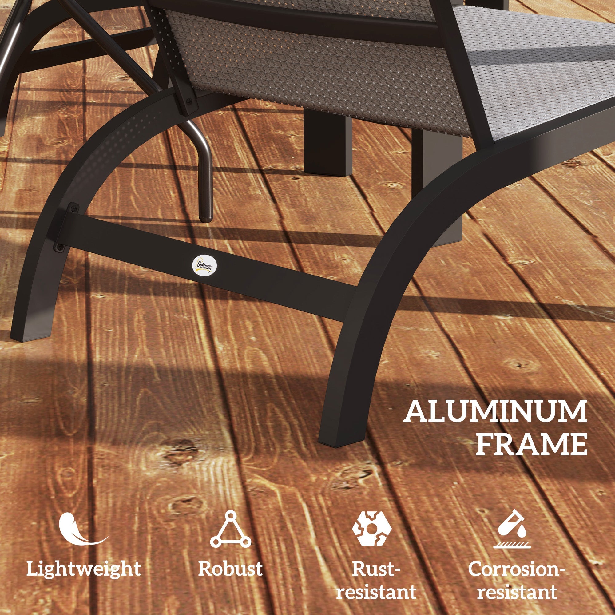 Outsunny Outdoor Adirondack Chair Muskoka Chair with Aluminum Frame, Mesh Seat, High Back for Garden, Deck, Dark Grey 