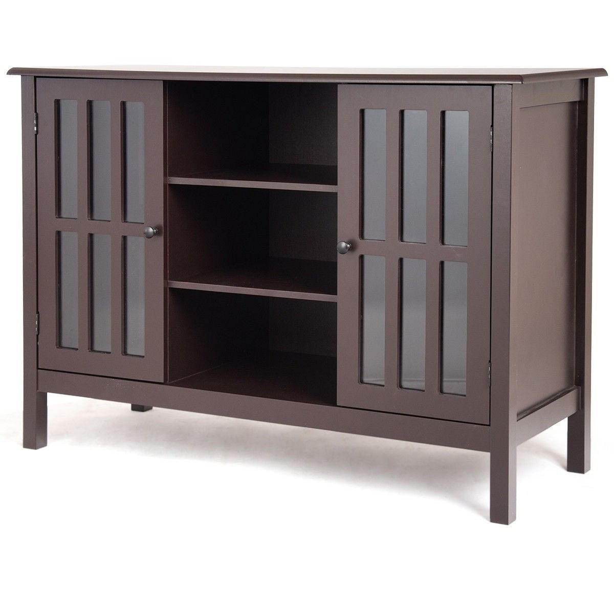 Brown Wood 43-inch TV Stand Storage Cabinet Console Table - Free Shipping