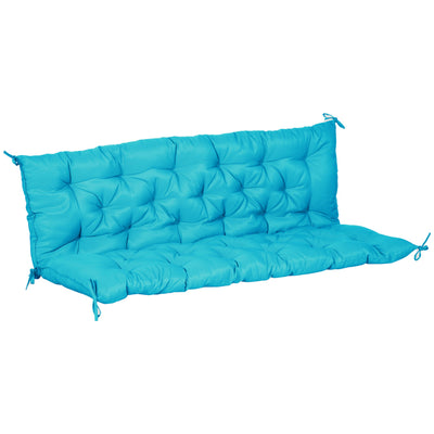 Outsunny 3 Seater Bench Swing Chair Replacement Cushions Outdoor Seat Pads Backrest Patio Garden Turquoise 