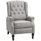 HOMCOM Luxury Manual Reclining Sofa Fabric Push Back Chair Button Tufted & Nail Head Trim Cozy Armrest Light Gray