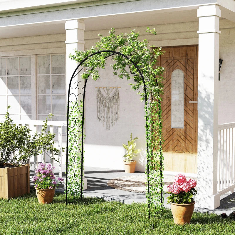 Steel Garden Arch, 7.5' Garden Arbor Trellis for Climbing Plants, Roses, Wedding Arch for Outdoor Bridal Party, Ceremony