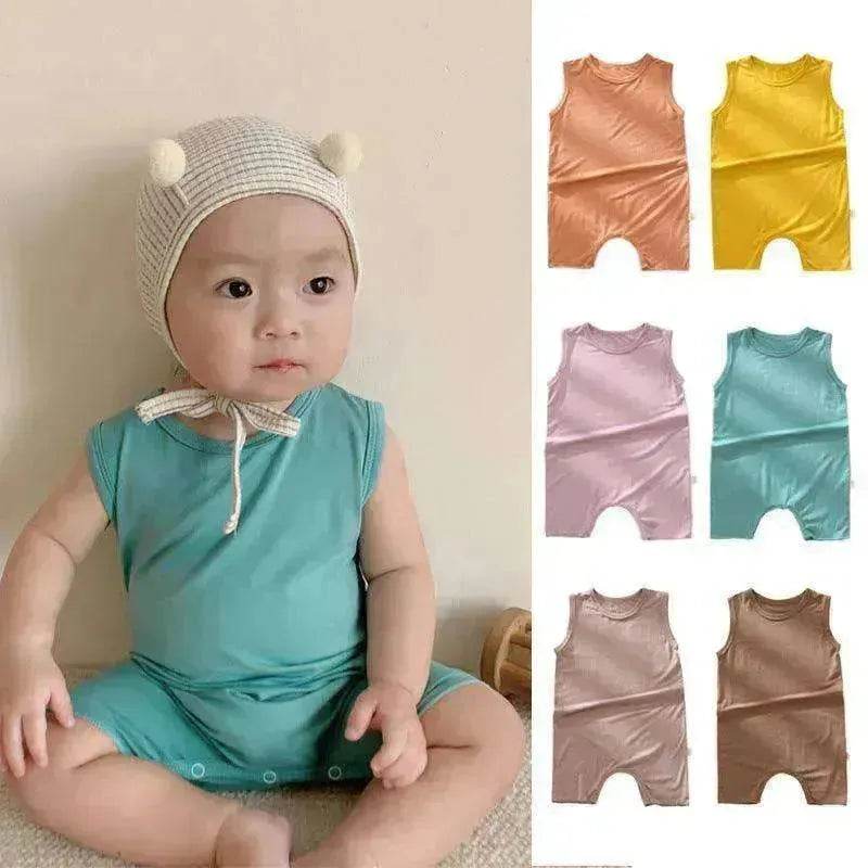 Baby Summer Modal Thin Sleeveless Tank Top Romper 