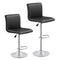 Bar Stools Set of 2 Adjustable Swivel Barstools with Back and Footrest-Black