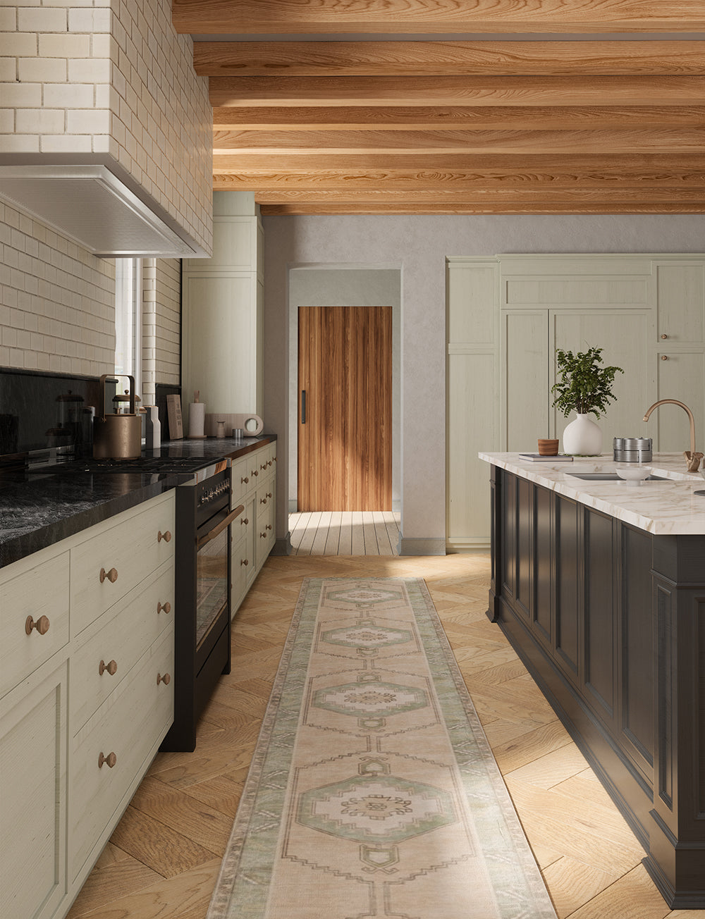 Barbara Light Green Beige Rug 