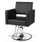 Barber Salon Chair with Hydraulic Pump, Adjustable Height Styling Chair, 360° Swivel Beauty Spa Chair, Heavy-Duty Reclining Salon Seat, Black & Silver