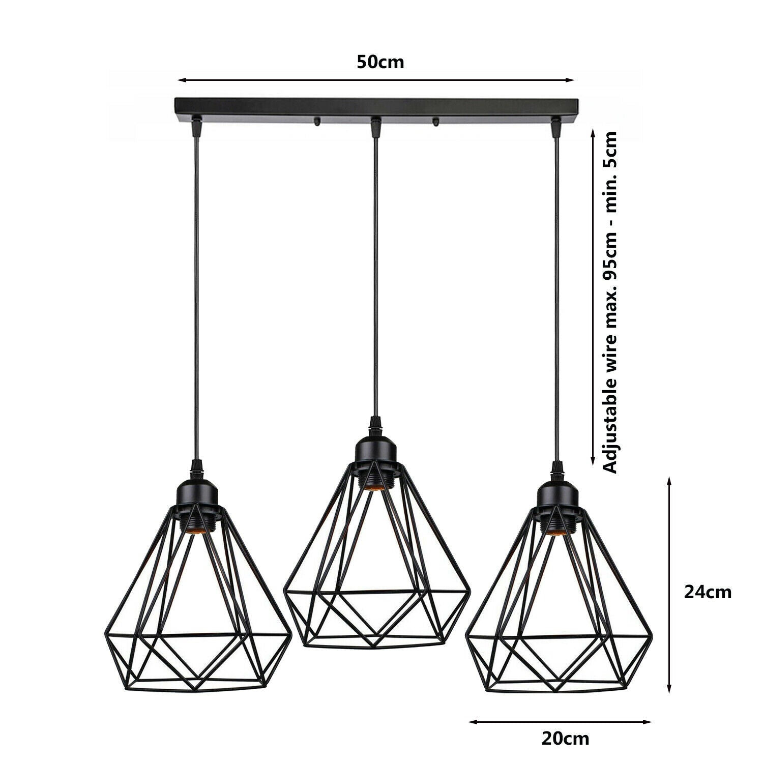 Industrial Geometric Cage Pendant Lamps Ceiling Light Fixtures~1176