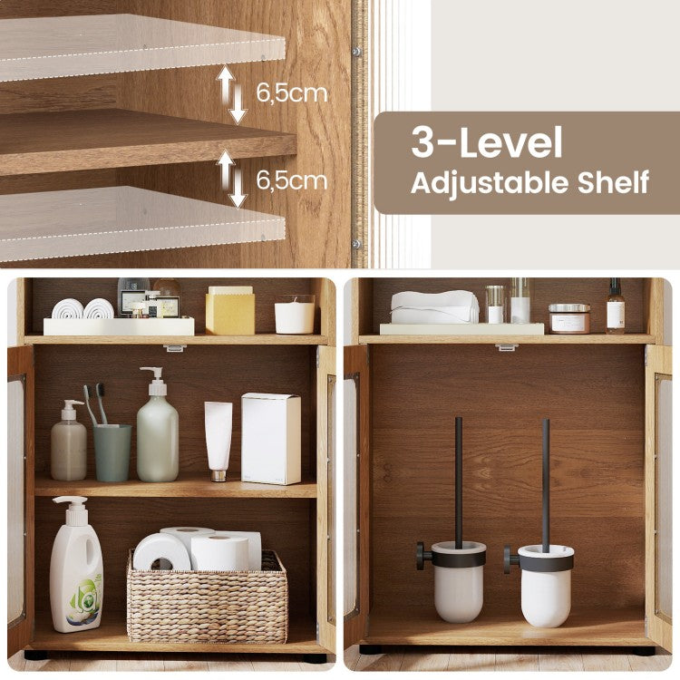 2-Piece Bathroom Cabinet Set with 59" Tall Storage Cabinet & 33" Floor Cabinet