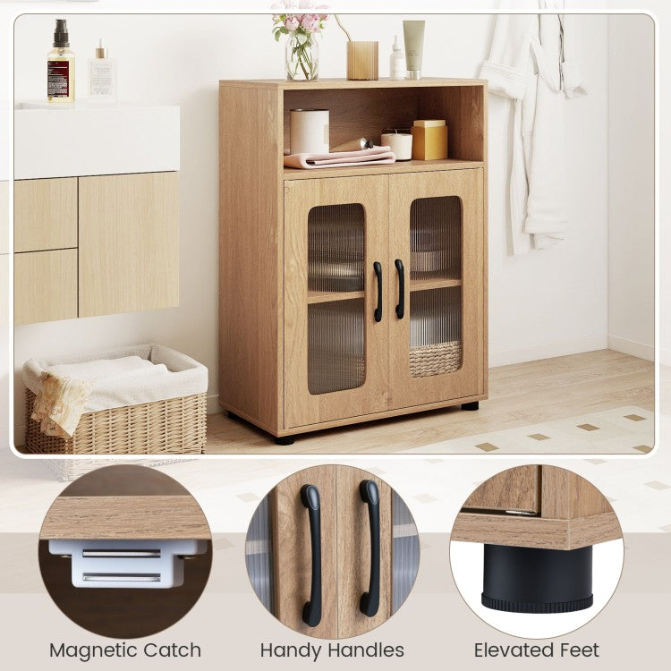 2-Piece Bathroom Cabinet Set with 59" Tall Storage Cabinet & 33" Floor Cabinet