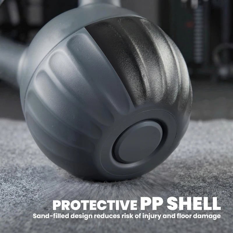 Soozier Kettlebell, 13 lbs Kettle Bell with Non-Slip Handle for Home Gym, Weight Lifting and Strength Training, Grey