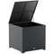 67 Gallon Rattan Deck Box, Wicker Outdoor Storage Box with Waterproof Zippered Liner, Safe Pneumatic Rod, Grey