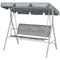 Outsunny Light Grey 3-Seater Patio Swing Chair: Outdoor Garden Hammock Glider with A-Frame, Canopy, Porch Swing Comfort