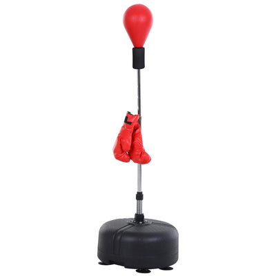 Soozier Adjustable Height Free Standing Boxing Bag Set with 6 Suction Cups and Boxing Gloves, for Exercise Training 