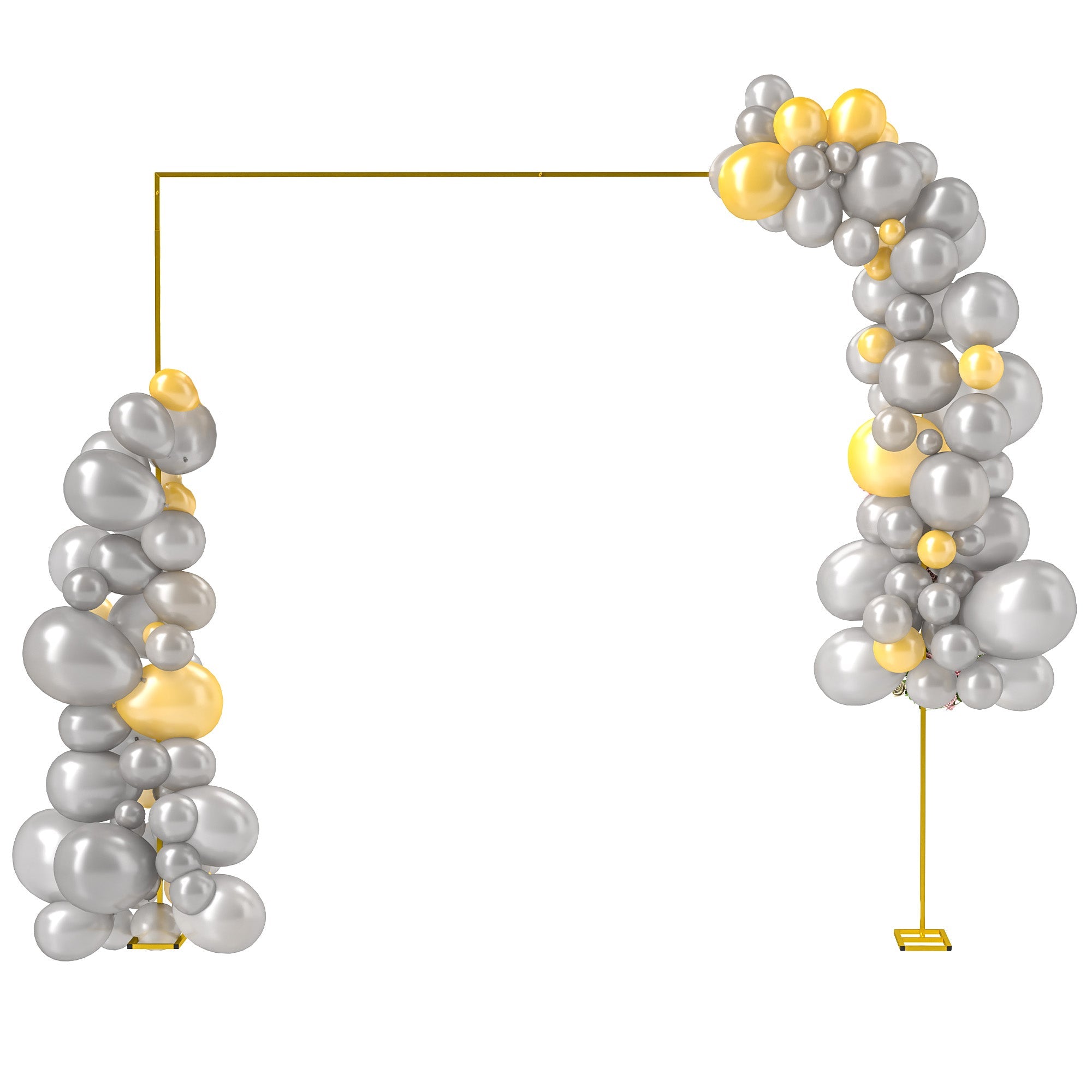 Outsunny Wedding Arch Backdrop Stand, Metal Garden Balloon Arch Stand for Birthday Party, Bridal Shower, Graduation, Ceremony, Banquet Decorations, Gold 