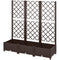 Outsunny Raised Garden Bed with Trellis, Plastic Raised Flower Bed with Drainage Holes and Drain Plugs, 47