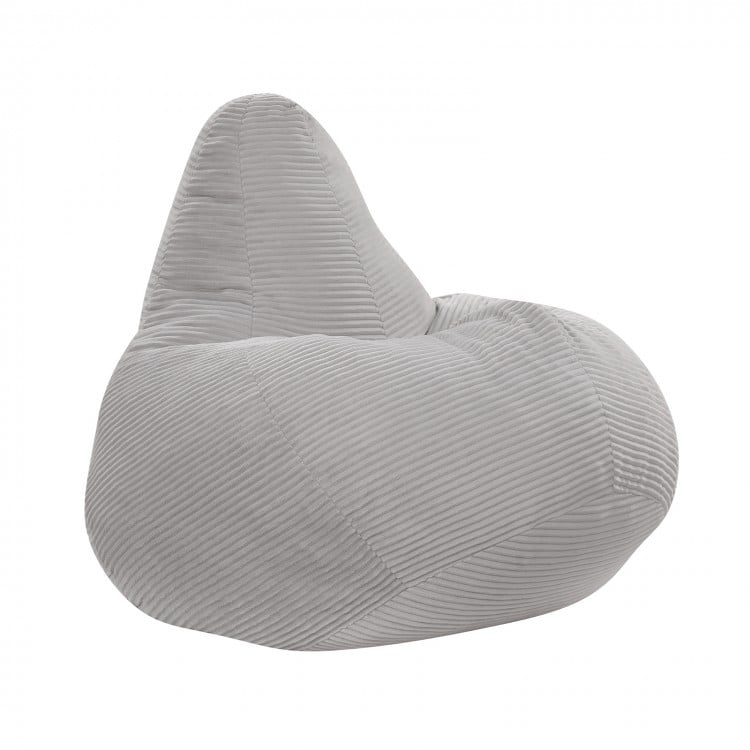 Bean Bag Chair for Adults Accent Lazy Sofa with Skin-friendly Corduroy Cover and Soft Sponge Filling-Gray